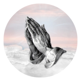 DAROUND 103 PK Praying Hands Clouds Pink